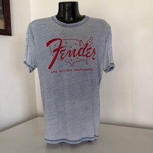 Lucky Brand Light Blue Tee with Red Fender Logo